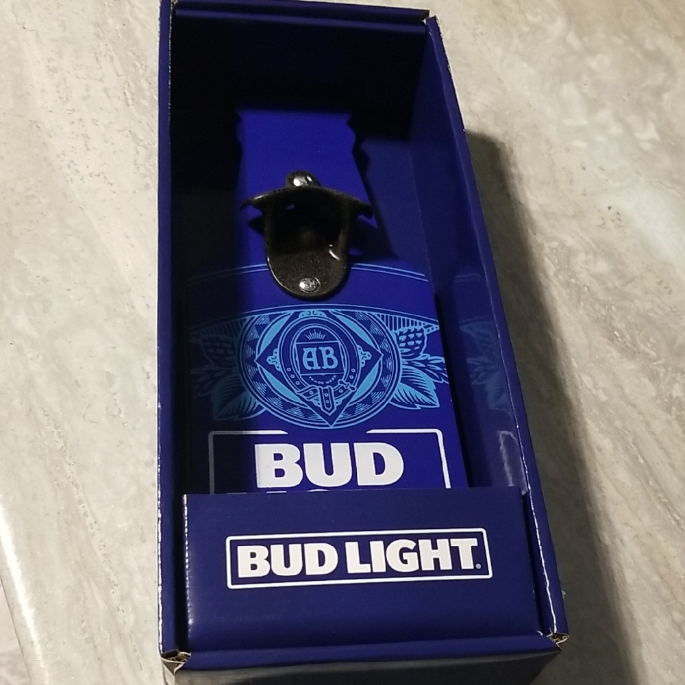 BudLight Wall-Mounted Wood Bottle Opener New